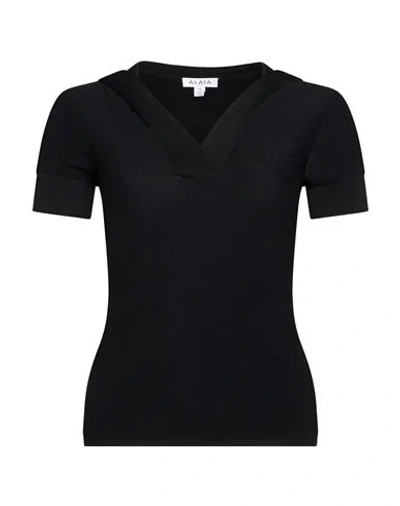 Alaïa Woman Sweater Black Size 6 Viscose, Polyamide, Nylon, Elastane