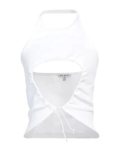 Alaïa Woman Top White Size 4 Cotton