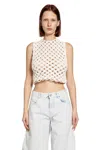 Alaïa Womens Alaia Square Crop Cotton-blend Top In White
