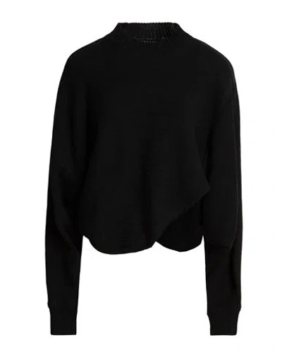 Alaïa Woman Turtleneck Black Size 6 Linen, Cotton