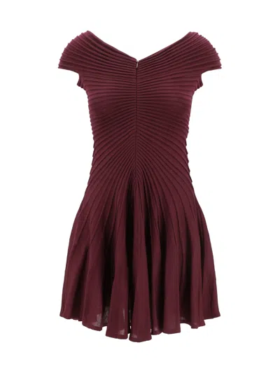 Alaïa Women 3d Partial Mini Dress In Brown