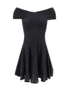 Alaïa V-neck Midweight Knit Wool Mini Dress Clothing In Multicolor