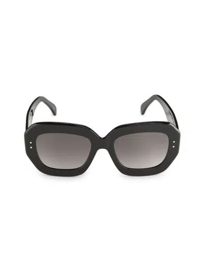 Alaïa Women's 52mm Rectangular Sunglasses In Black Black