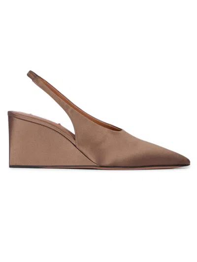 ALAÏA WOMEN'S 75MM SATIN SLINGBACK WEDGES