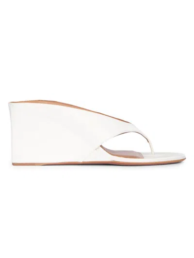 Alaïa Women's 75mm Satin Wedge Tong Mules In Multi