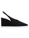 Alaïa Cube Wedge Slingbacks In Suede In Black