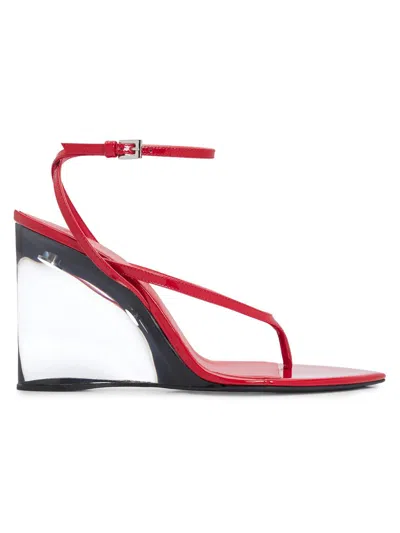 ALAÏA WOMEN'S 90MM LEATHER WEDGE SANDALS