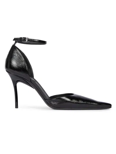 ALAÏA WOMEN'S 90MM PATENT LEATHER D'ORSAY PUMPS