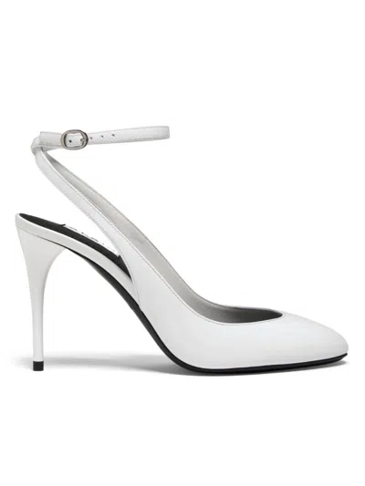 Alaïa Women's 90mm Patent Leather Pumps In White