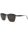 Alaïa Square-frame Metal Sunglasses In Black