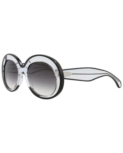 Alaïa 54mm Gradient Round Sunglasses In White