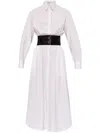 Alaïa Womens Spiral-belt Pleated Cotton-poplin Mini Dress Blanc In White