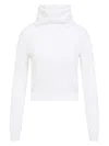 Alaïa Hooded Cropped Long Sleeves Top In White