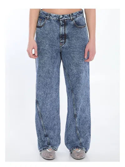 Alaïa Twisted Jeans In Blue