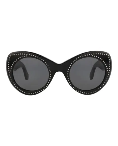 Pre-owned Alaïa Women's Alaia Cat Eyeframe Recycled Acetate Sunglasses In Black Black Grey (aa0064s/30014219/001)