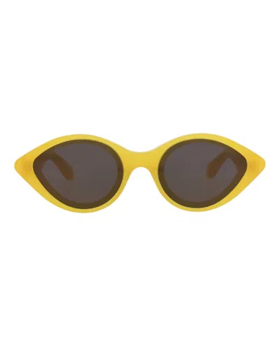 Pre-owned Alaïa Women's Alaia Cat Eyeframe Recycled Acetate Sunglasses In Yellow Yellow Grey (aa0069s/30014222/003)