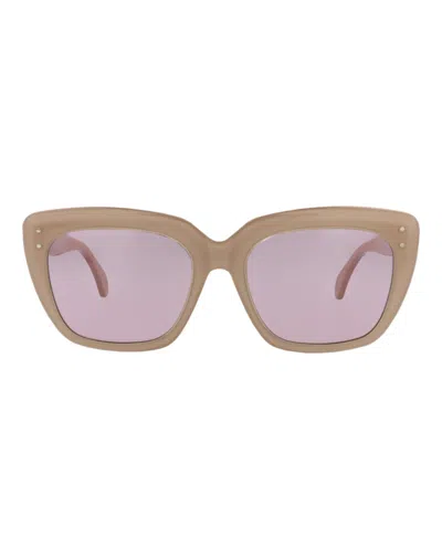 Pre-owned Alaïa Women's Alaia Squareframe Acetate Sunglasses In Nude Violet (aa0050s/30010089/003)