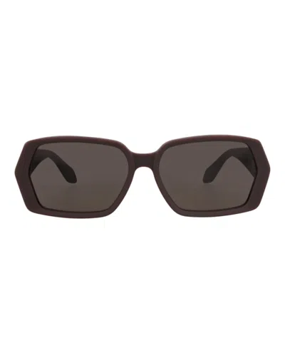 Pre-owned Alaïa Women's Alaia Squareframe Recycled Acetate Sunglasses In Burgundy Burgundy Grey (aa0082s/30015371/00