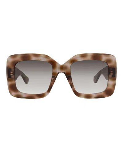 Pre-owned Alaïa Women's Alaia Squareframe Recycled Acetate Sunglasses In Havana Havana Grey (aa0065s/30014218/004)