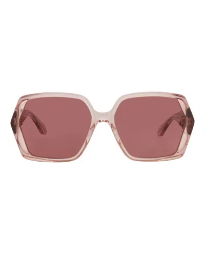 Pre-owned Alaïa Women's Alaia Squareframe Recycled Acetate Sunglasses In Pink Pink Red (aa0077s/30015129/003)
