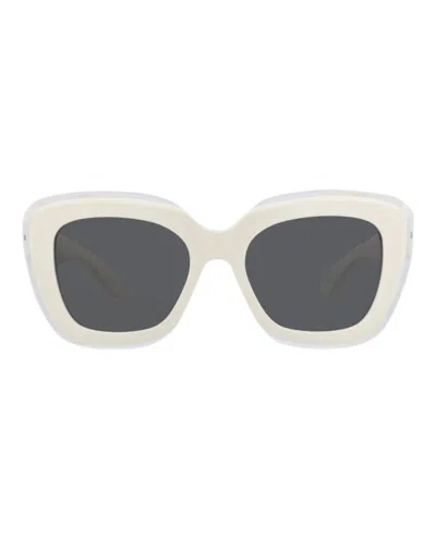 Pre-owned Alaïa Women's Alaia Squareframe Recycled Acetate Sunglasses In White White Grey (aa0072s/30014380/002)