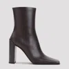 Alaïa Alaia Women Square Leather Ankle Boots In Brown