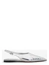 Alaïa Art Deco Mirrored Leather Slingback Flats In 090