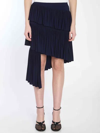 Alaïa Alaia Women Asymmetric Spiral Skirt In Blue