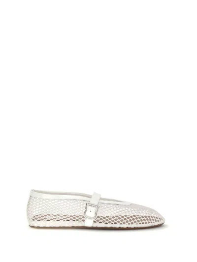 Alaïa White Fishnet Ballet Flats