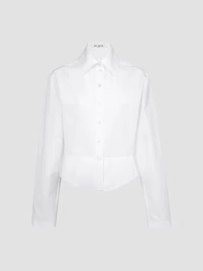 Alaïa Alaia Basque Shirt Cotton Poplin In White