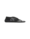 Alaïa Women Black Fishnet Fabric Thing Sandals