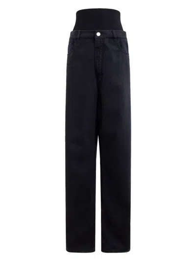 Alaïa Women's Black Knit Waist Denim Jeans