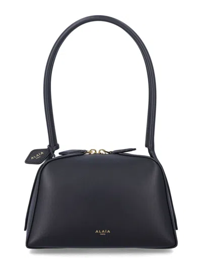 Alaïa Women Black Le Bouledogue Small Shoulder Bag In Blue