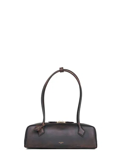 Alaïa Women Black Le Teckel Medium Shoulder Bag In Brown