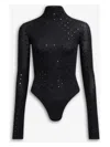 Alaïa Jersey Rhinestone-embellished Bodysuit