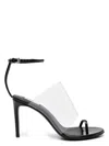 Alaïa Womens Azzedine Alaia Asymmetric Heeled Leather Sandals