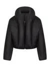 Alaïa Taffeta Padded Bomber Jacket In Black