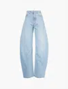 Alaïa Alaia Womens Bleu Clair Balloon-leg High-rise Cotton-blend Jeans In Bleu Clair