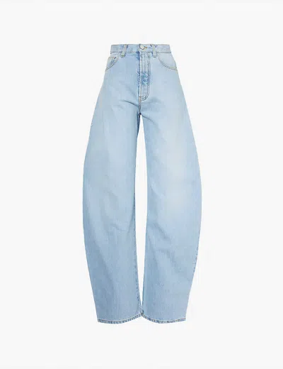 Alaïa Alaia Womens Bleu Clair Balloon-leg High-rise Cotton-blend Jeans