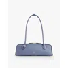 Alaïa Le Teckel Medium Leather Shoulder Bag In Bleu Turquin