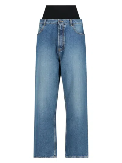 Alaïa Women's Blue Knit Waist Jeans