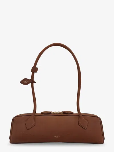 Alaïa Alaia Women Borsa A Spalla Teckel Medium In Suede In Brown