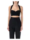 Alaïa Sweetheart Neckline Black Bra Top For Women In Black Alaia
