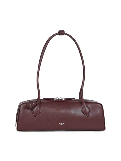 Alaïa Women Burgundy Le Teckel Medium Shoulder Bag
