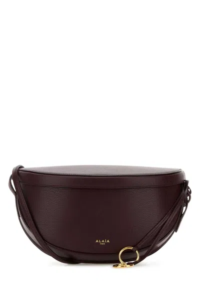 Alaïa Alaia Women Burgundy Leather East West Belt Bag In Red