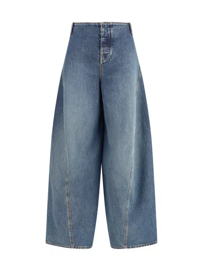 Alaïa Women Cargo Trousers In Denim In Blue