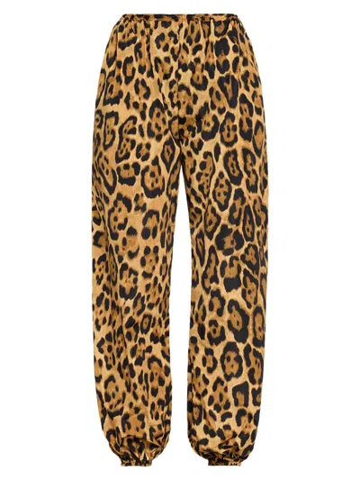 Alaïa Womens Alaia Leopard-print Balloon Nylon Trousers In Multi