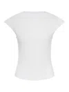 Alaïa Alaia Women Cotton T-shirt With Cap Sleeves In Neutral