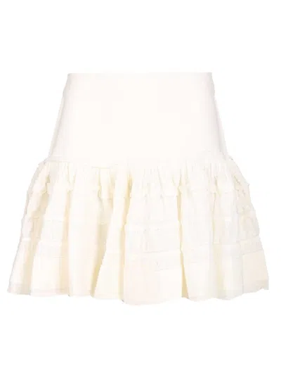 Alaïa Women "crinoline" Mini Skirt With Ruffles In Neutral