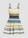 Alaïa Womens Scoop-neck Crinoline Ribbed-knit Mini Dress Multicolor Jaune In Multi